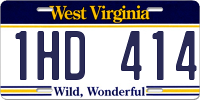 WV license plate 1HD414