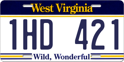 WV license plate 1HD421
