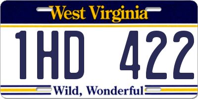 WV license plate 1HD422