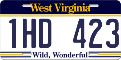WV license plate 1HD423