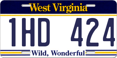 WV license plate 1HD424