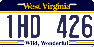 WV license plate 1HD426