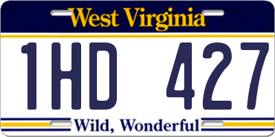 WV license plate 1HD427