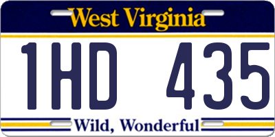 WV license plate 1HD435