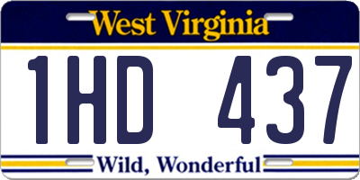 WV license plate 1HD437