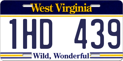WV license plate 1HD439