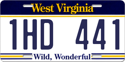 WV license plate 1HD441