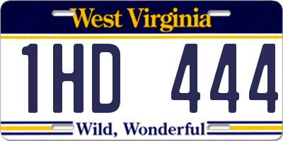 WV license plate 1HD444