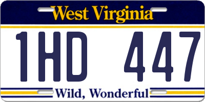WV license plate 1HD447