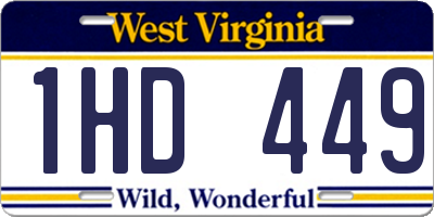 WV license plate 1HD449