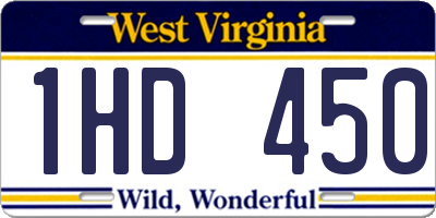 WV license plate 1HD450