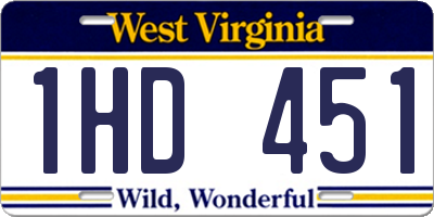 WV license plate 1HD451