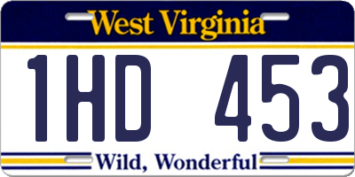 WV license plate 1HD453
