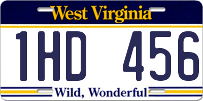WV license plate 1HD456