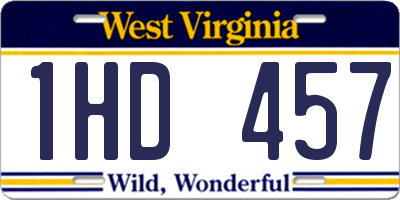 WV license plate 1HD457