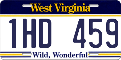 WV license plate 1HD459