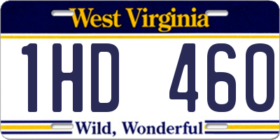 WV license plate 1HD460