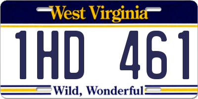 WV license plate 1HD461