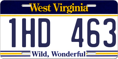 WV license plate 1HD463