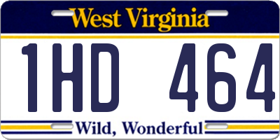 WV license plate 1HD464