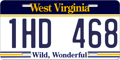 WV license plate 1HD468