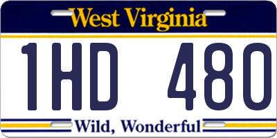 WV license plate 1HD480