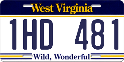 WV license plate 1HD481