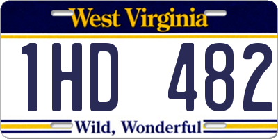 WV license plate 1HD482