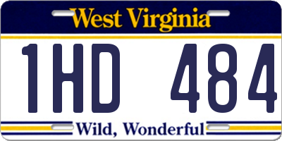 WV license plate 1HD484