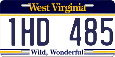 WV license plate 1HD485