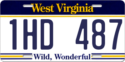 WV license plate 1HD487