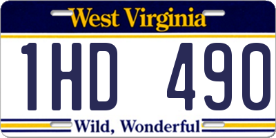 WV license plate 1HD490