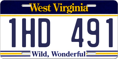 WV license plate 1HD491