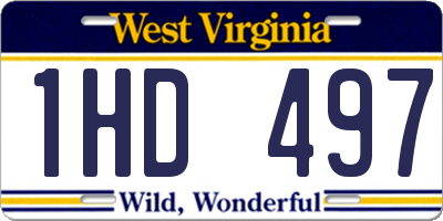 WV license plate 1HD497