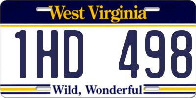 WV license plate 1HD498