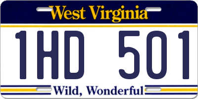 WV license plate 1HD501