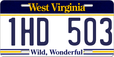 WV license plate 1HD503