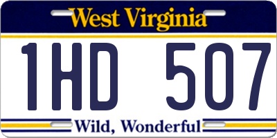 WV license plate 1HD507