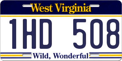 WV license plate 1HD508