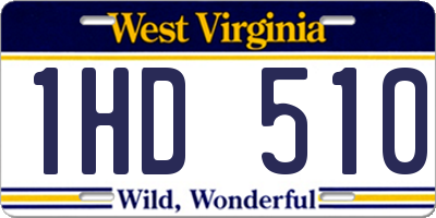 WV license plate 1HD510