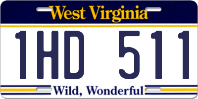 WV license plate 1HD511