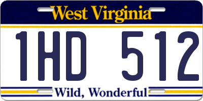 WV license plate 1HD512