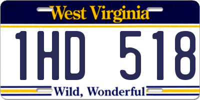 WV license plate 1HD518