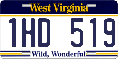 WV license plate 1HD519