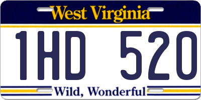 WV license plate 1HD520