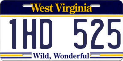 WV license plate 1HD525