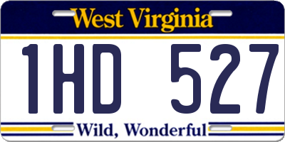 WV license plate 1HD527