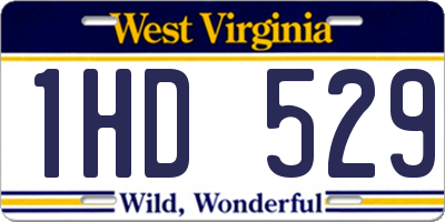 WV license plate 1HD529