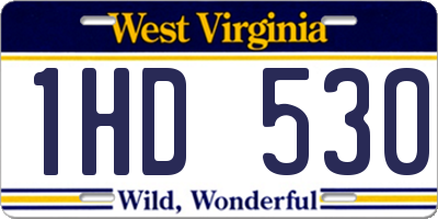 WV license plate 1HD530