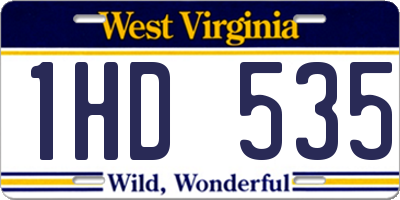 WV license plate 1HD535